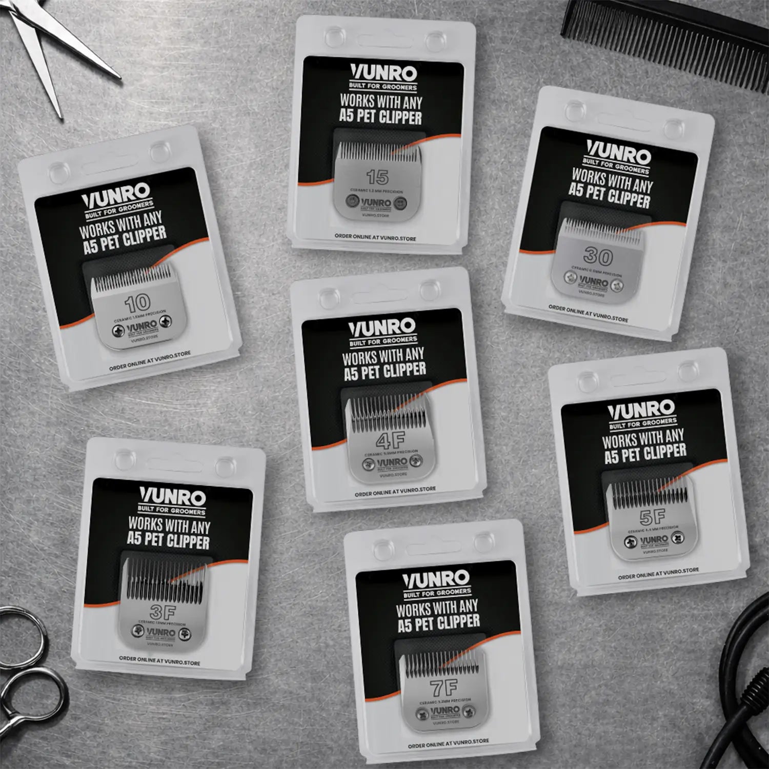 Full Set of Ceramic Clipper Blades with SuperZirconia Cutters